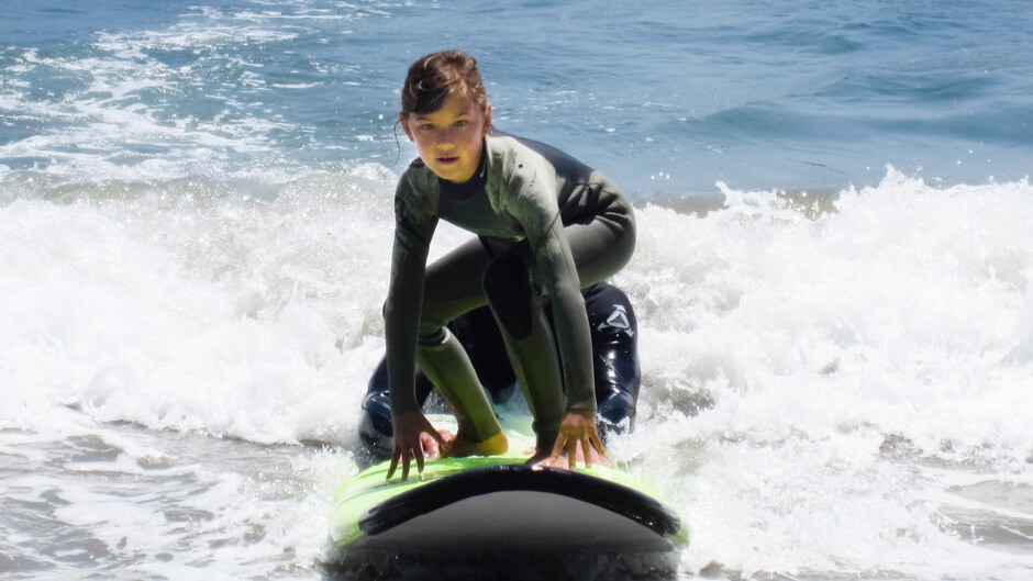 Devyn had no fear and did a great job on her first surfing outing!